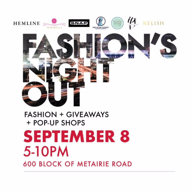 Fashion Night Out September 8, 2016 from 5pm to 10pm