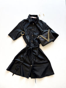 Dress Vegan Leather- Black