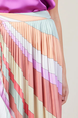 Image of Multi Colored Pleated Skirt