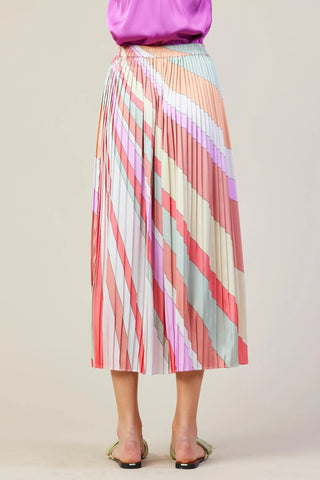 Image of Multi Colored Pleated Skirt