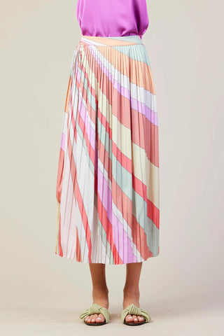 Image of Multi Colored Pleated Skirt