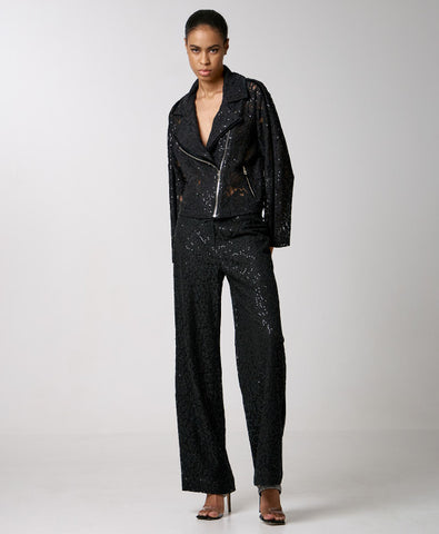 Image of SALE Sequin-embellished lace pants