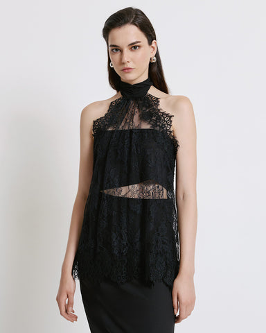 Halter-neck Lace Top