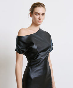 Midi Dress with Asymmetric Sleeves