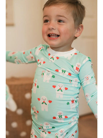 Image of Mr Snowman 2 Piece Bamboo Pajama Set