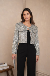 Jenny Silver Tweed Jacket