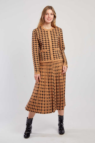 Gally Pleated Skirt- Camel