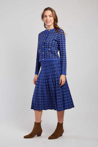 Gally Pleated Skirt- Blue