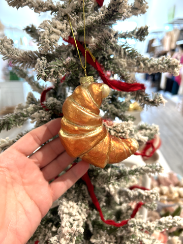 Croissant Ornament w/ Glitter