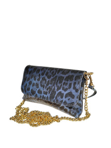 Leopard Handbag- Blue