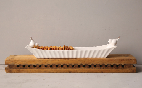 Image of Ceramic Cracker Dish with 2 Birds