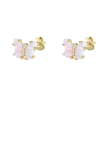 Image of OPAL BUTTERFLY STUD EARRINGS