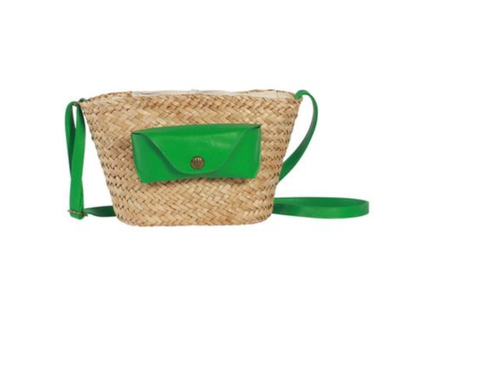 SALE SMALL TRENDY BASKET WITH COLORFUL GLASSES HOLDER - LUNETTA GREEN