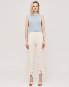 Cropped Lace Pants- Off White