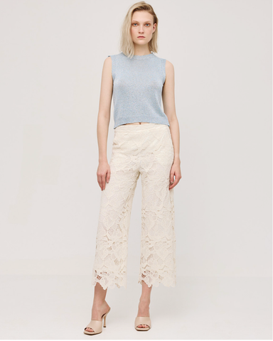 Image of Cropped Lace Pants- Off White