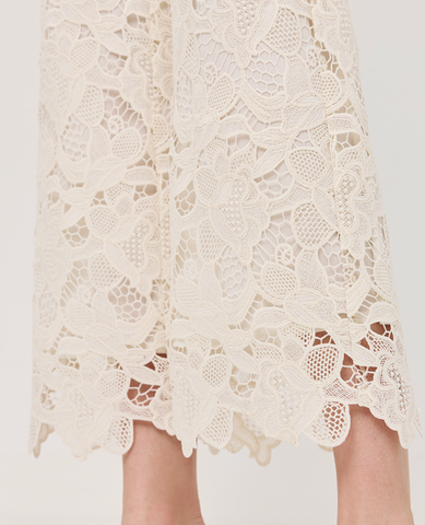 Cropped Lace Pants- Off White