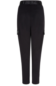 Trousers Cargo Satin Modal- Black