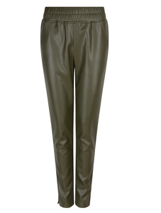 Trousers Tregging Vegan Leather- Green