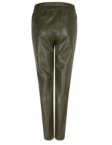 Trousers Tregging Vegan Leather- Green