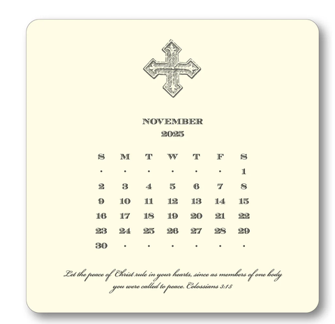 2025 Cross Calendar with Easel