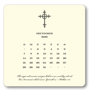 2025 Cross Calendar with Easel