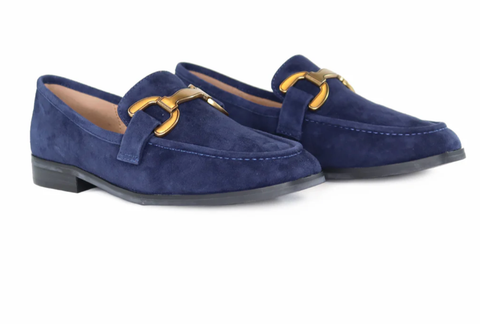 Image of Suede Loafers- Navy Blue