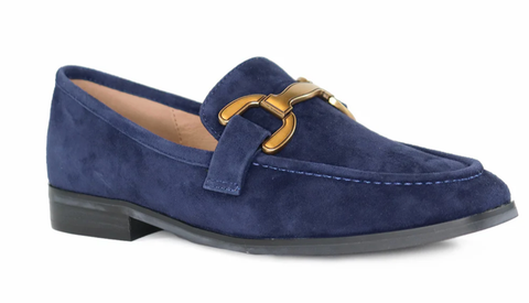 Image of Suede Loafers- Navy Blue