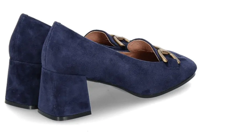 Image of Renee Leather Heels- Blue Suede