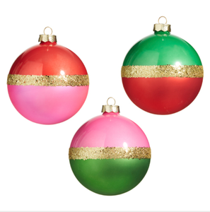 4" Dual Color Ball Ornament