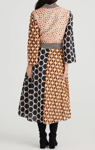 Lucy Mixed Print Long Sleeve Maxi Dress