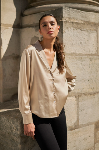 Satin Top - Camel