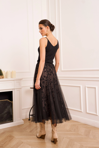 Lace & Tulle Skirt - Black