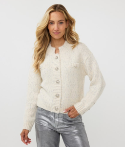 Lurex Cardigan- White