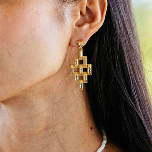 Pathway Post Drop Earrings - Gold