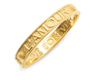 L'Amour Toujour Hinged Bangle - Gold