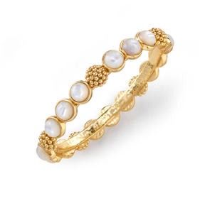 Berry Gem Hinged Bangle - MOP