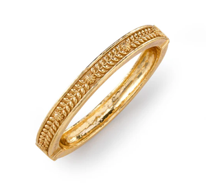 Berry Vine Hinged Bangle, S/M - Gold