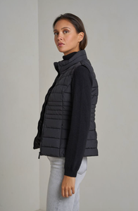 Matt Sleeveless Puffer Jacket- Black