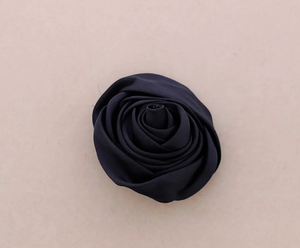 10cm Fabric Flower Brooch-Black