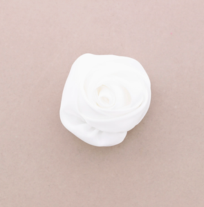 10cm Fabric Flower Brooch-White