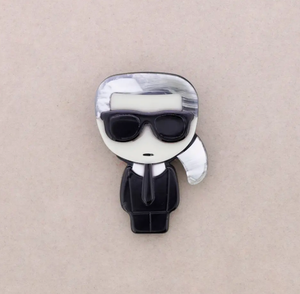 Resin Bust Brooch- Black