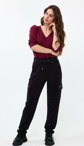 SALE Trousers Cargo Satin Modal- Black