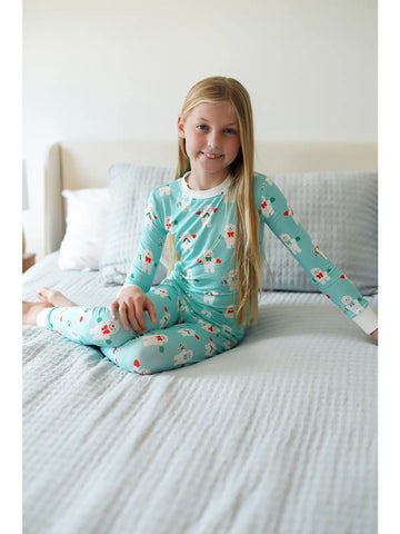 Image of Mr Snowman 2 Piece Bamboo Pajama Set