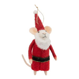 Felt Mouse in Santa Coat