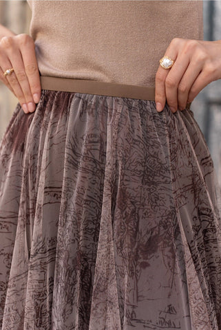 Amber Tulle Skirt - Brown