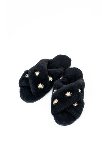 Image of Sheepskin Slippers Black