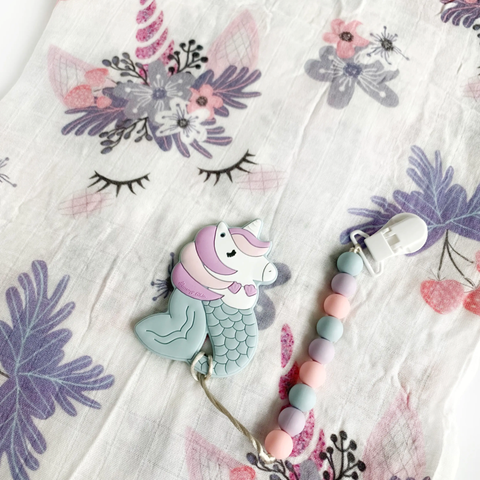 Unicorn Organic Cotton Muslin Blanket