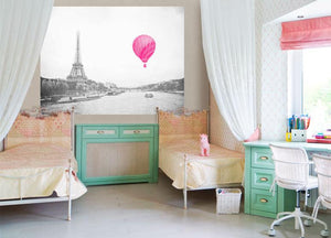 Eiffel Tower Balloon Ride Mural Decals